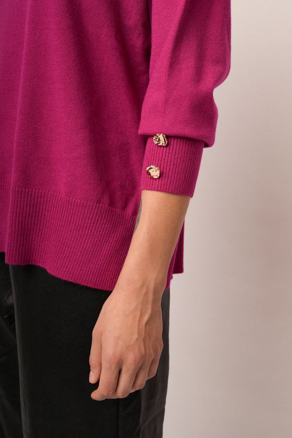 Maglia over collo alto