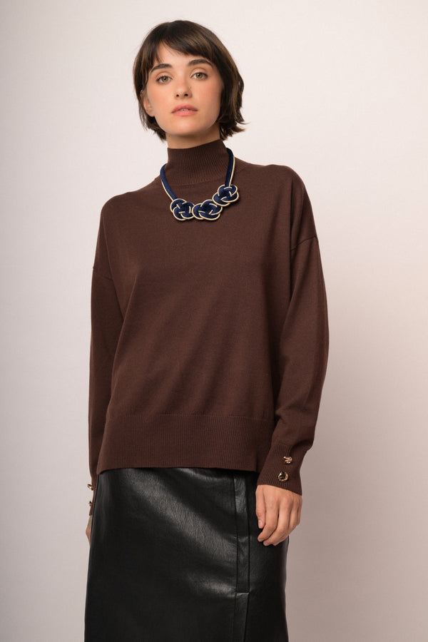 Maglia over collo alto