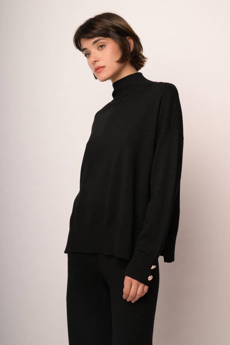 Maglia over collo alto