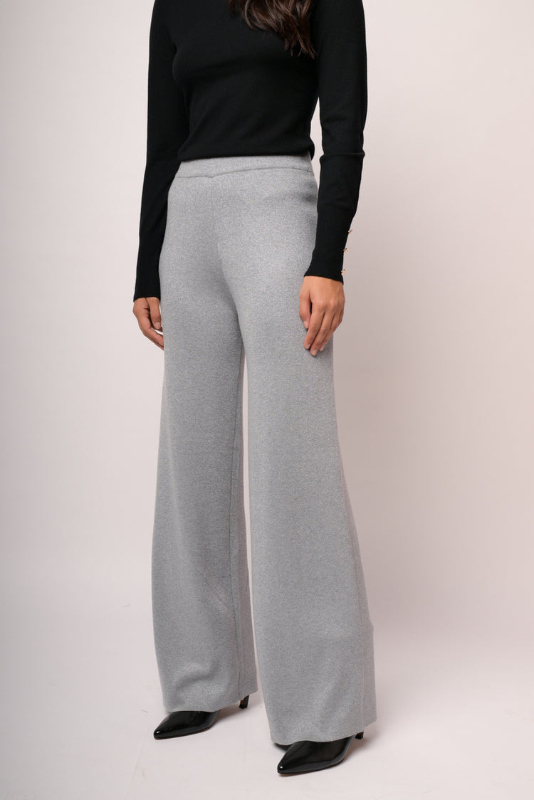 Pantaloni palazzo con lurex