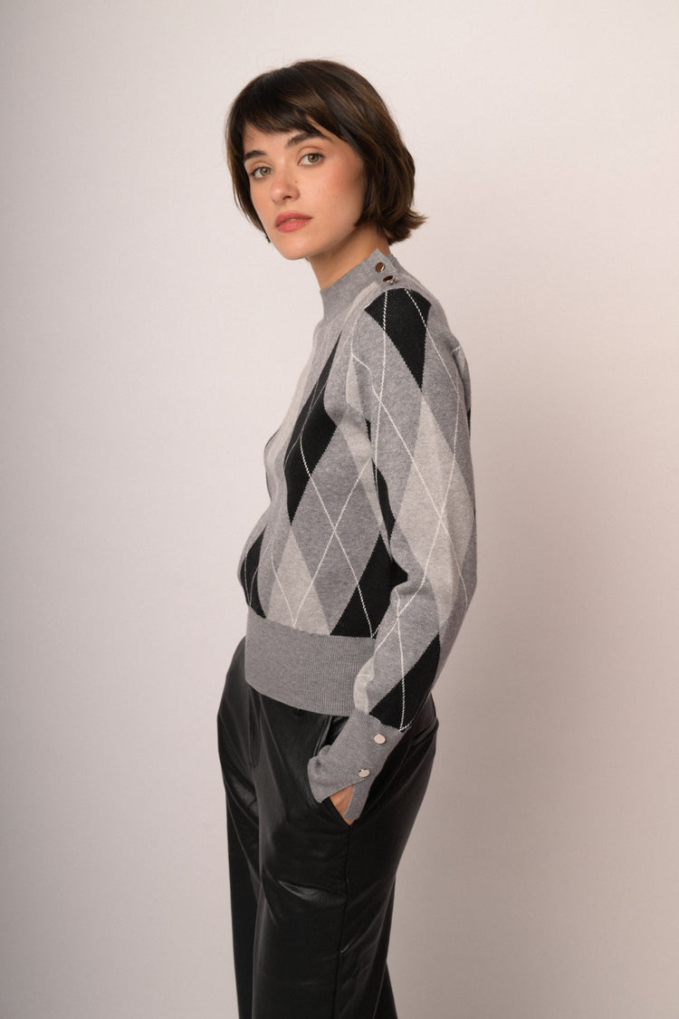 Maglia girocollo rombi