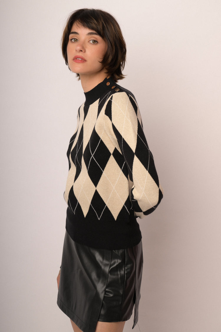Maglia girocollo rombi