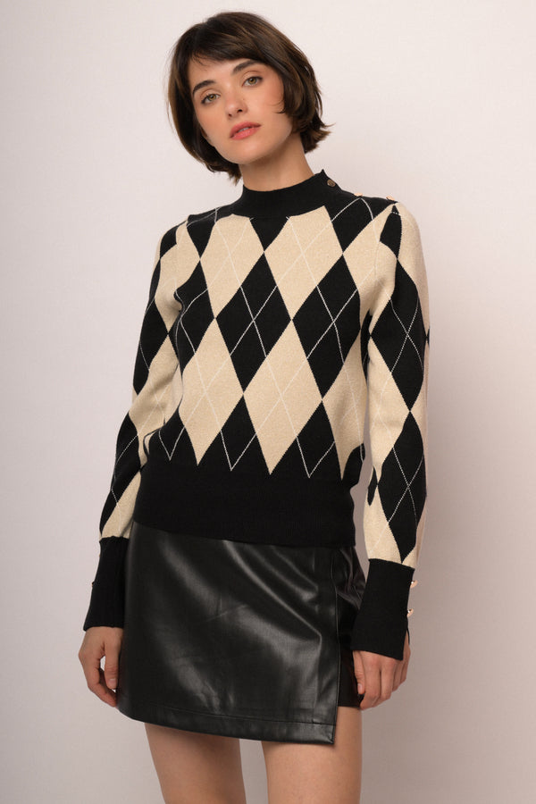 Maglia girocollo rombi