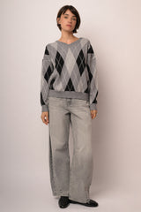 Maglia scollo V rombi