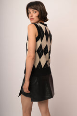 Maglia smanicata rombi