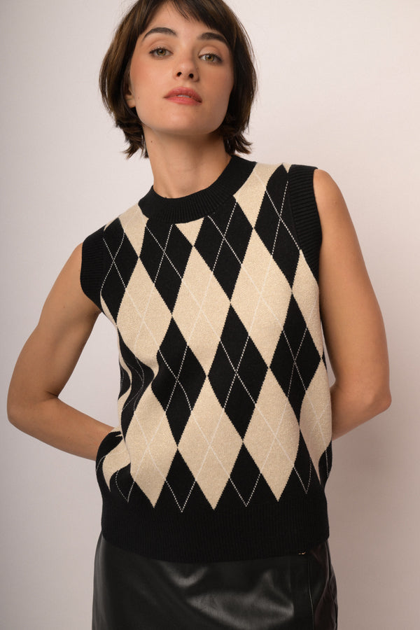 Maglia smanicata rombi