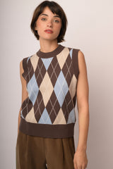 Maglia smanicata rombi