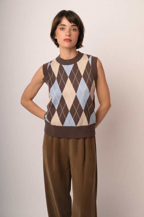 Maglia smanicata rombi