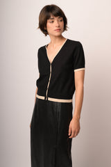 Cardigan profili lurex manica corta