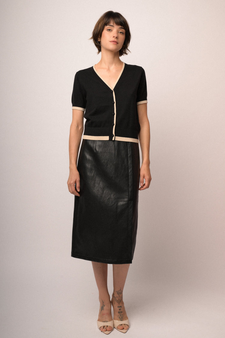 Cardigan profili lurex manica corta