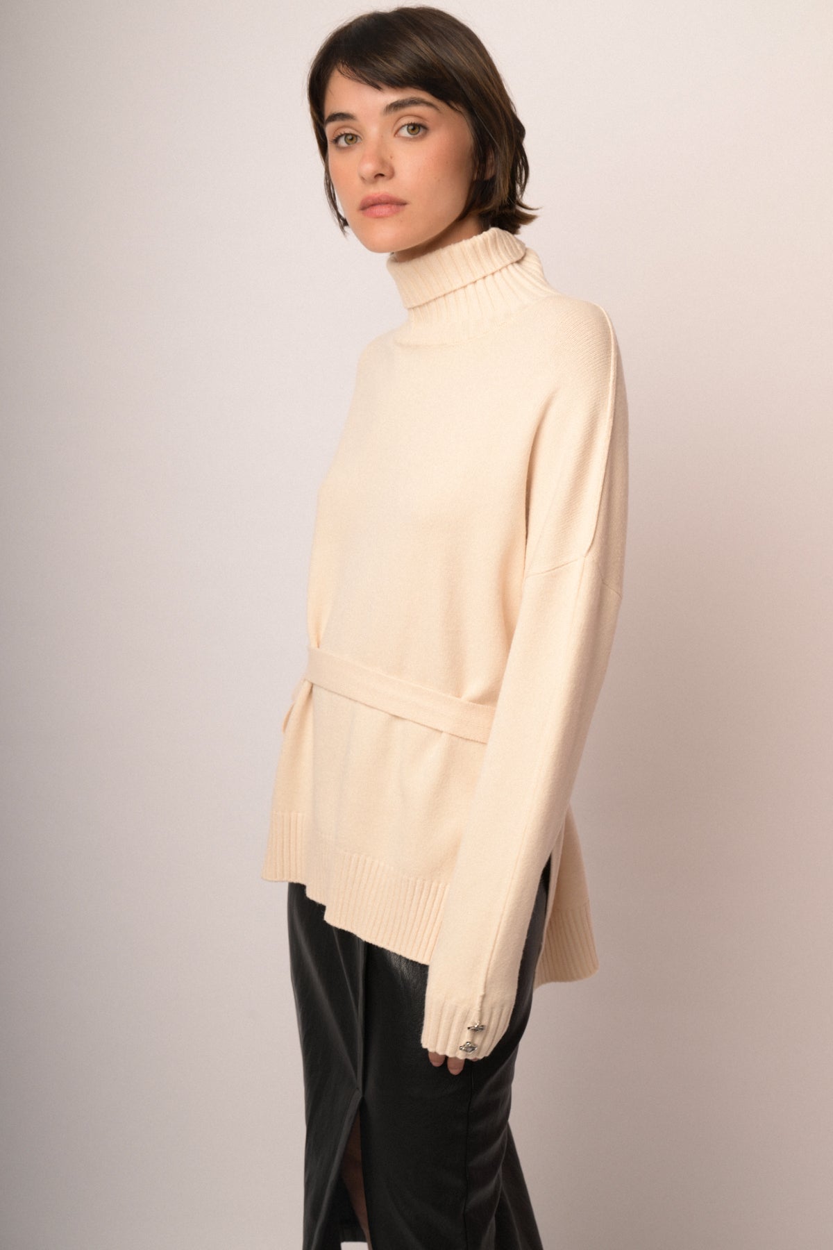 Maglia collo con cintura