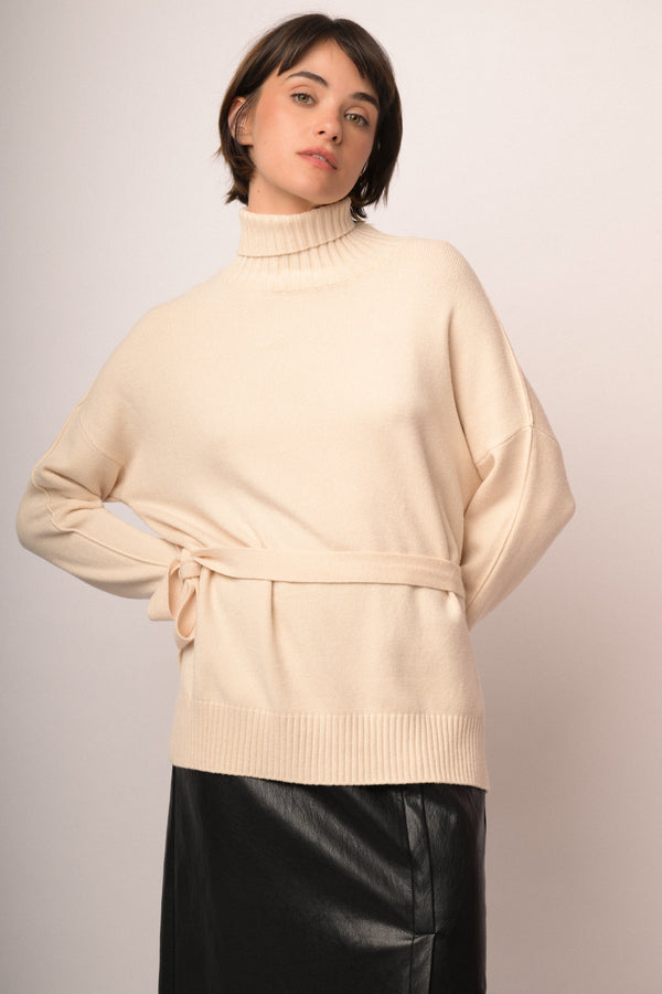 Maglia collo con cintura