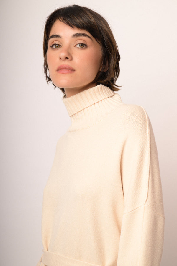 Maglia collo con cintura