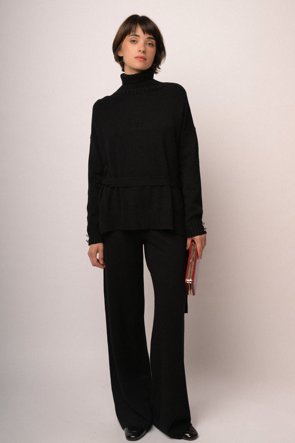 Maglia collo con cintura