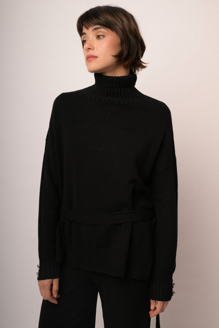 Maglia collo con cintura