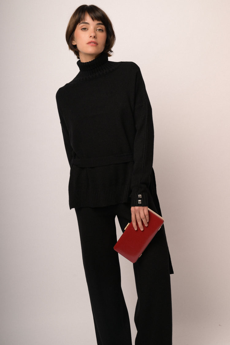 Maglia collo con cintura
