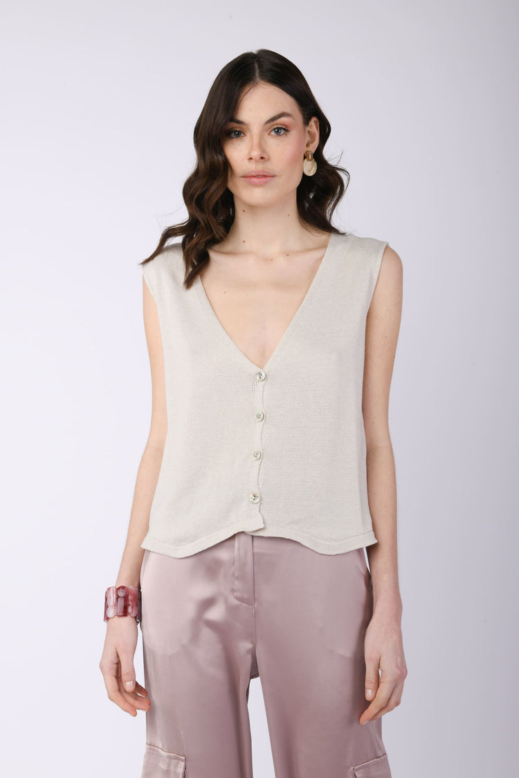 Gilet in maglia misto modal