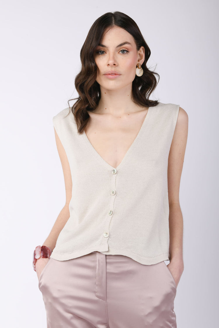 Gilet in maglia misto modal