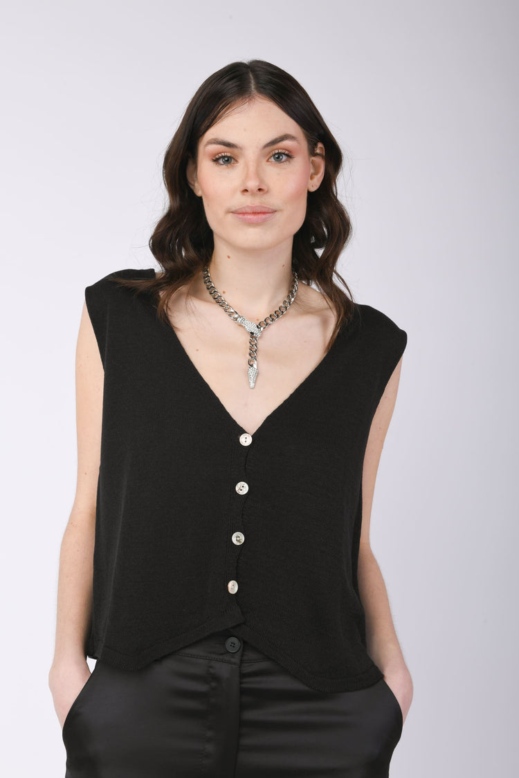 Gilet in maglia misto modal