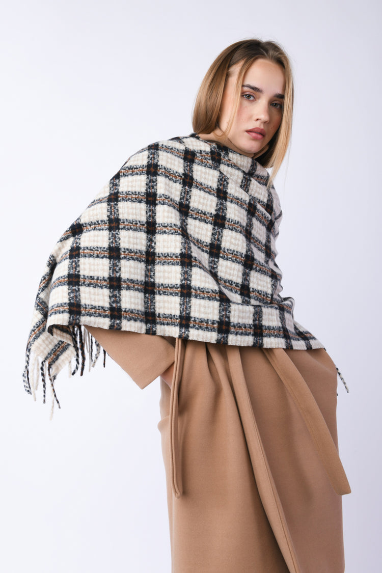 Poncho con motivo check