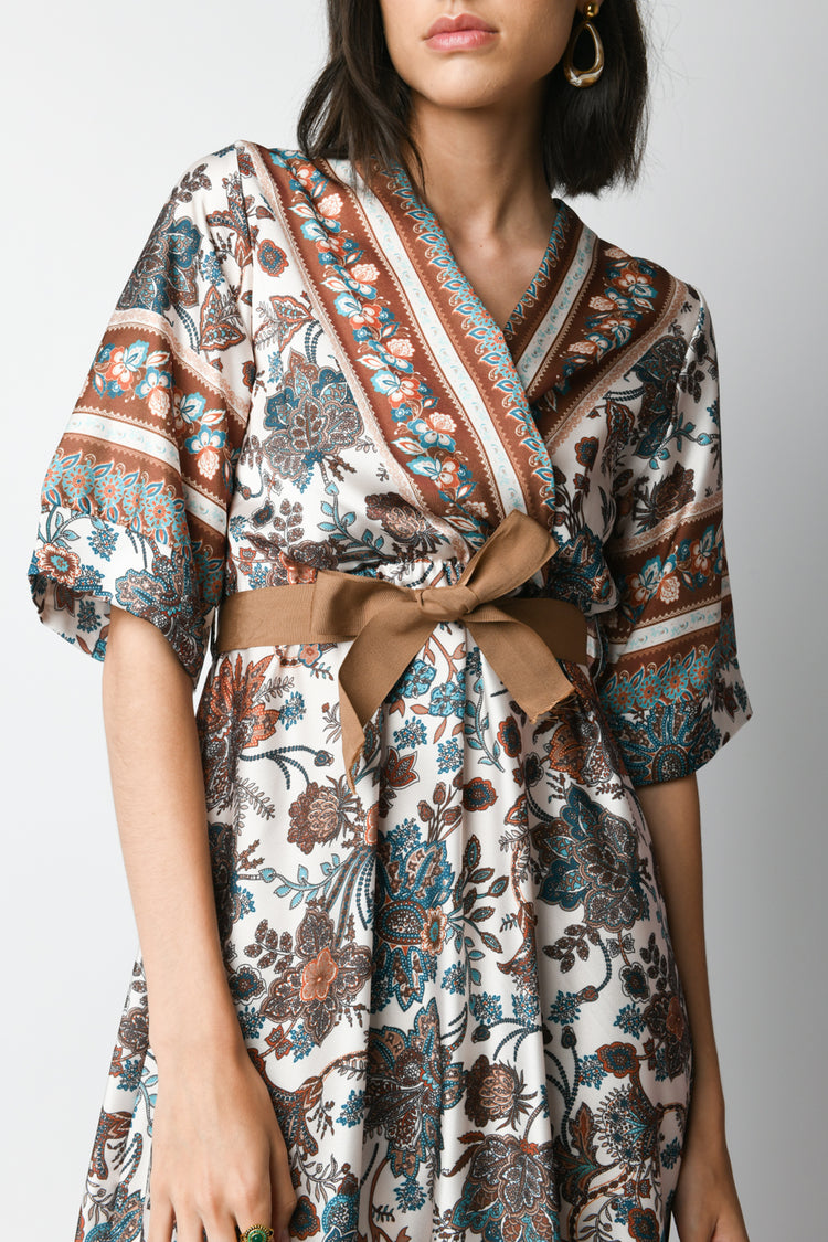 Abito stile kimono a stampa floreale