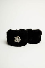 Polsino peloso con strass