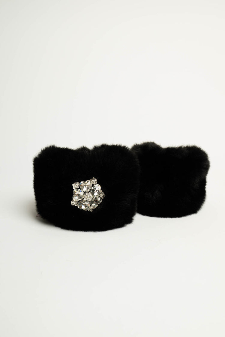 Polsino peloso con strass