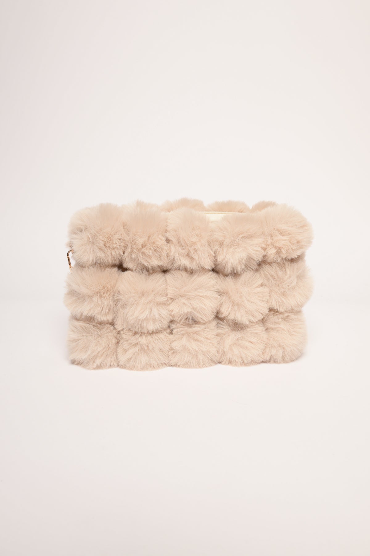 Borsa a spalla pelosa beige