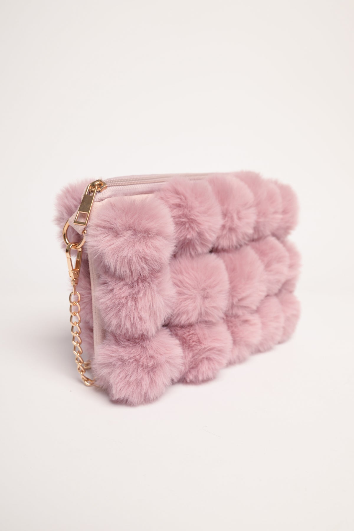 Borsa a spalla pelosa rosa