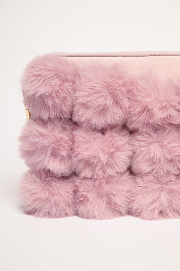 Borsa a spalla pelosa rosa