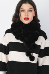 Sciarpa in faux fur a pompon