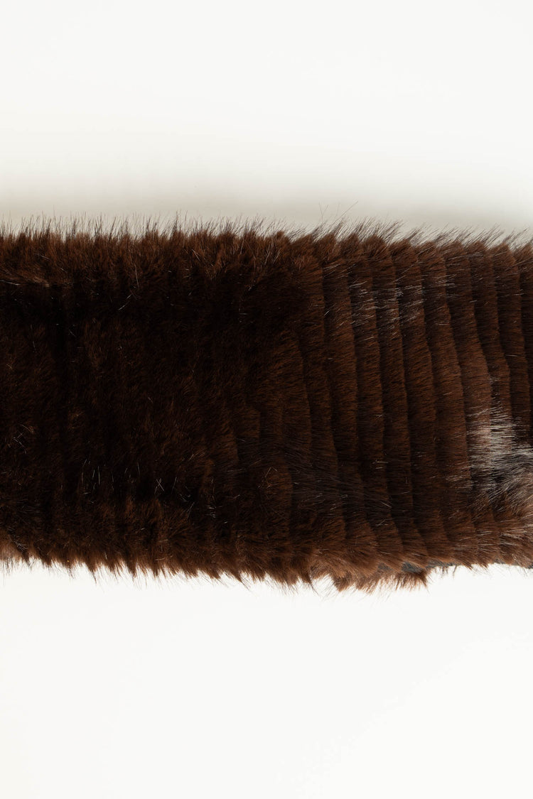 Fascia capelli marrone effetto pelliccia