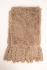 Sciarpa effetto pelliccia beige