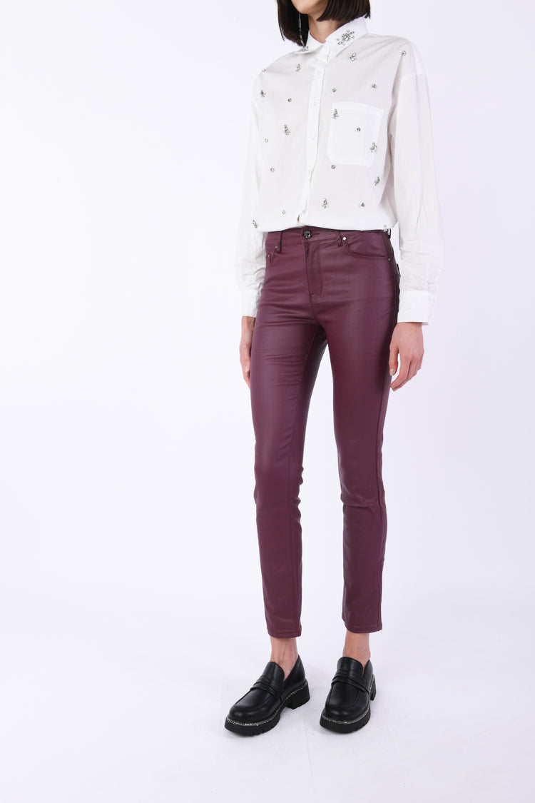 Pantaloni in tessuto spalmato