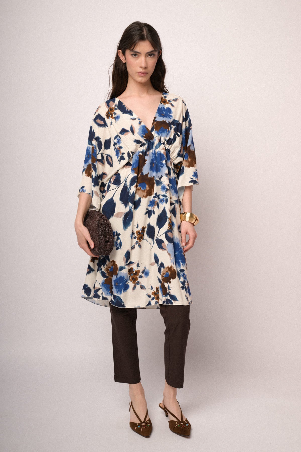 Abito corto kimono fantasia fiore