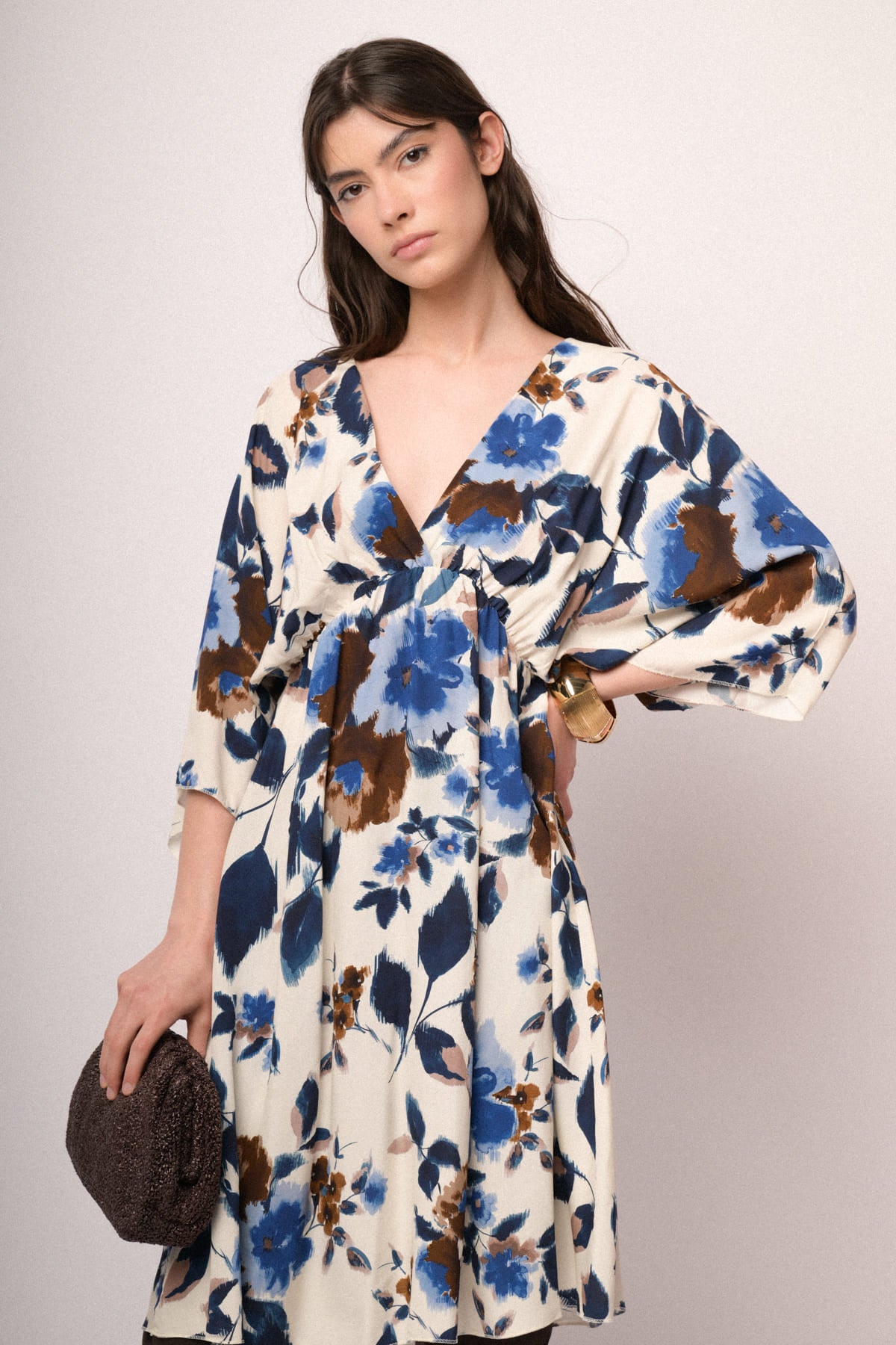 Abito corto kimono fantasia fiore
