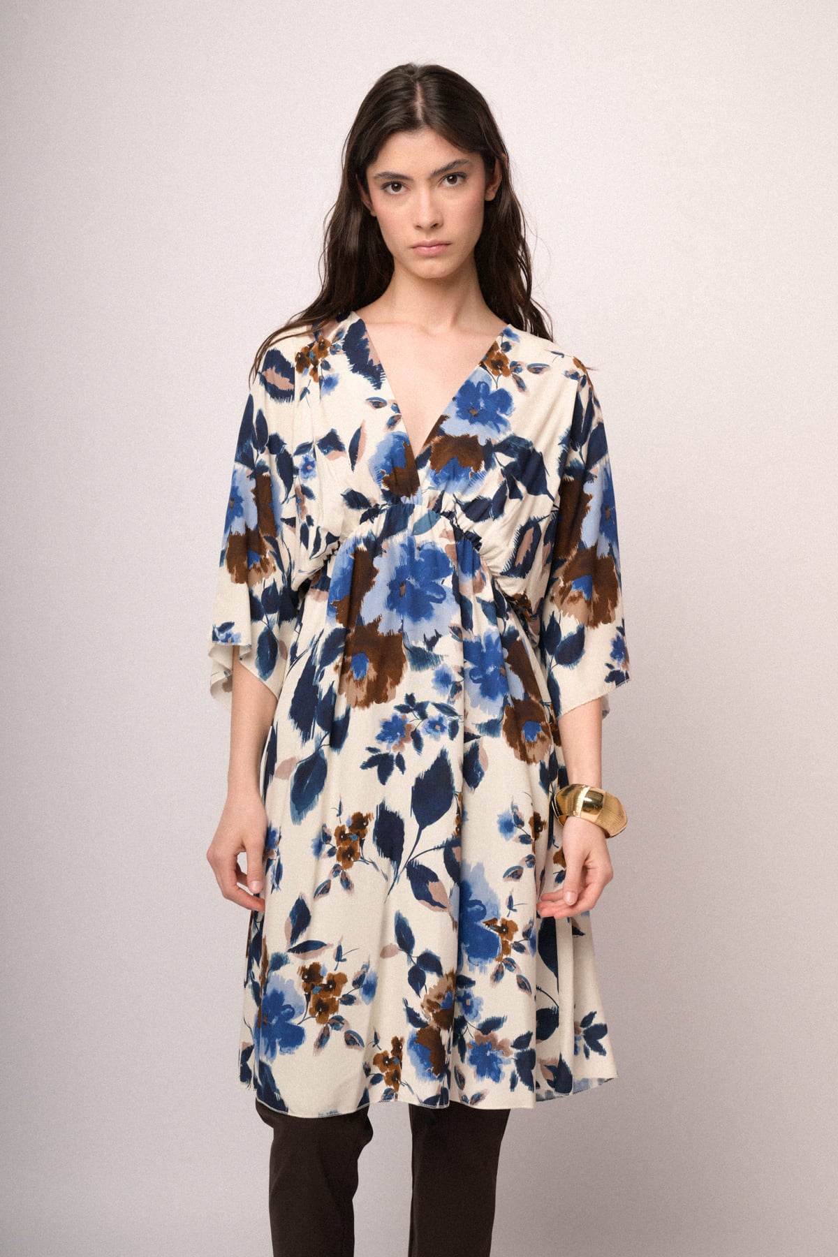 Abito corto kimono fantasia fiore