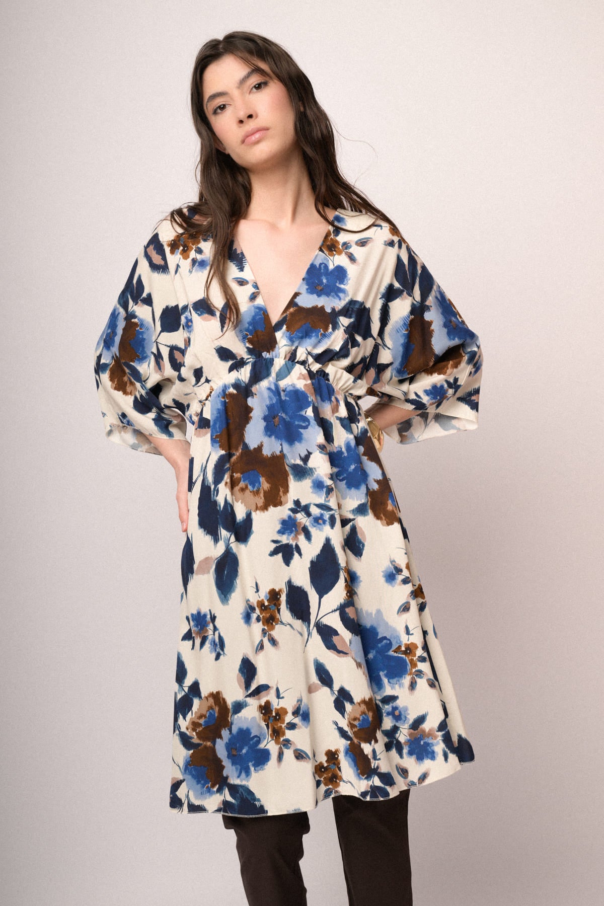 Abito corto kimono fantasia fiore