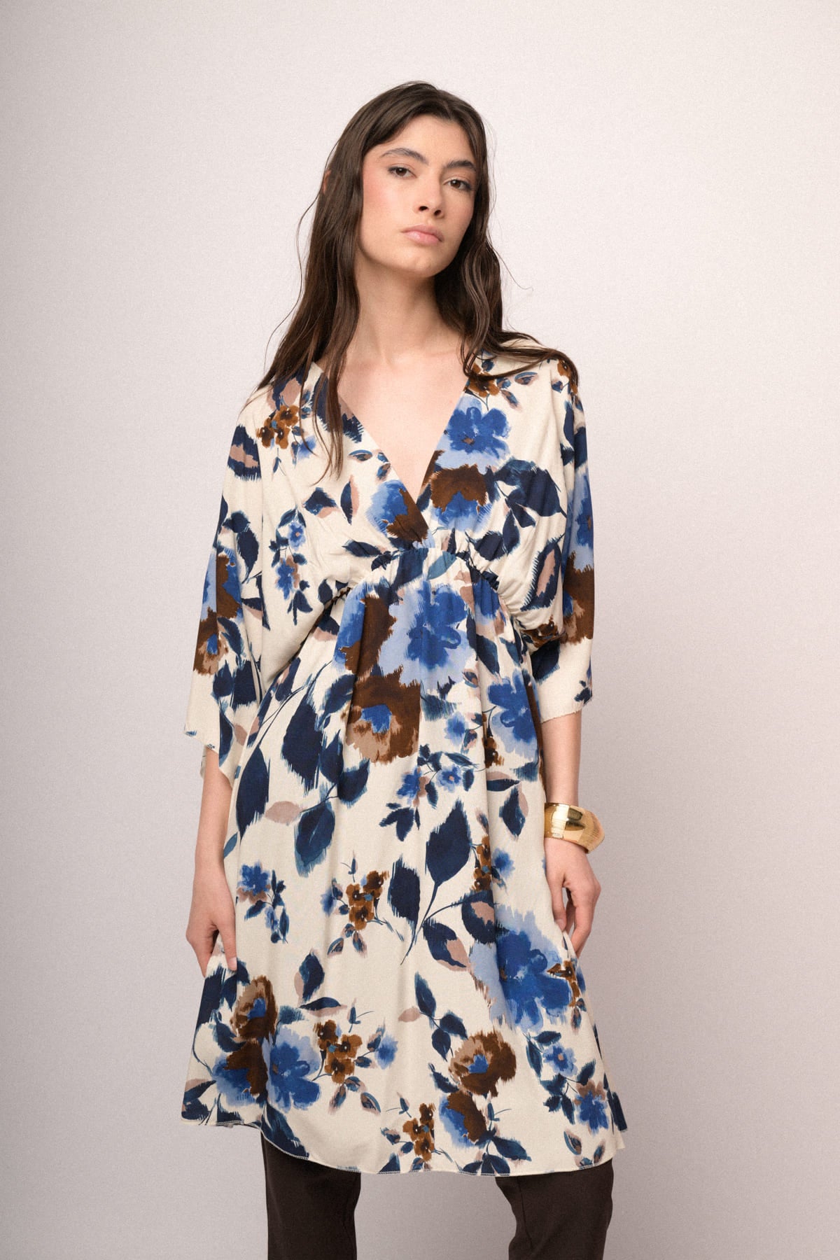 Abito corto kimono fantasia fiore