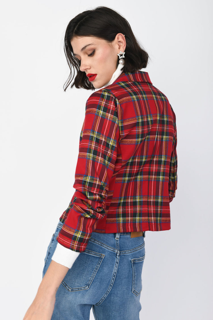 Blazer con motivo tartan