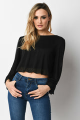 Top crop in tulle