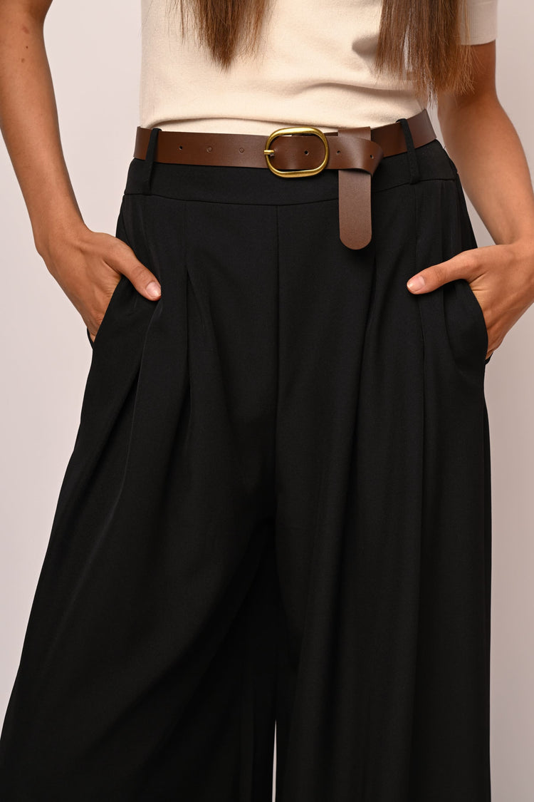 Pantaloni palazzo con cintura