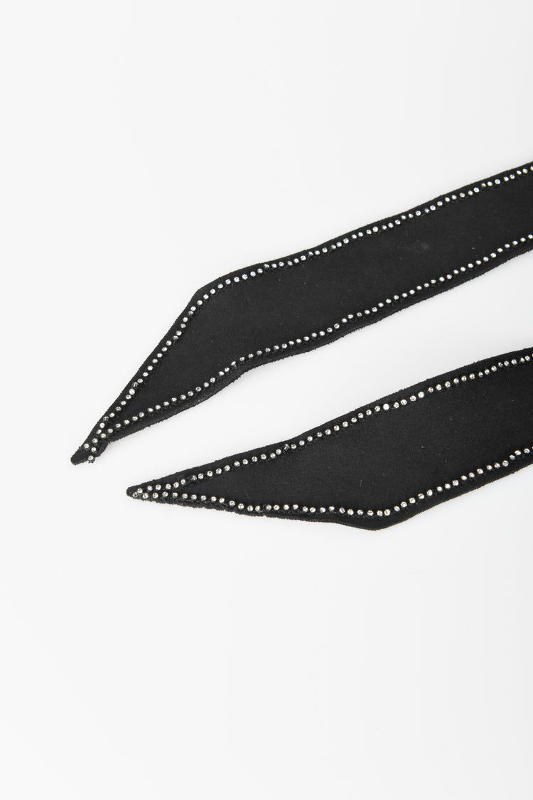 Cintura in faux suede con strass
