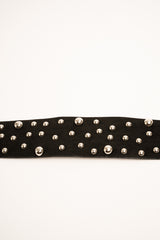 Cintura a fascia nera con decorazione borchie