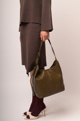 Borsa a spalla trama spiga