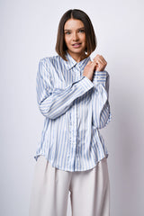 Camicia in raso a righe