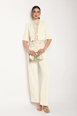 Clutch in similpelle goffrata