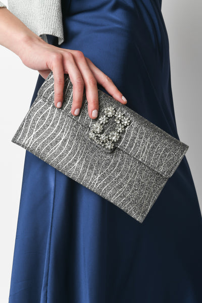 Argento Pochette Blu Da Cerimonia Pochette Donna Elegante Pochette