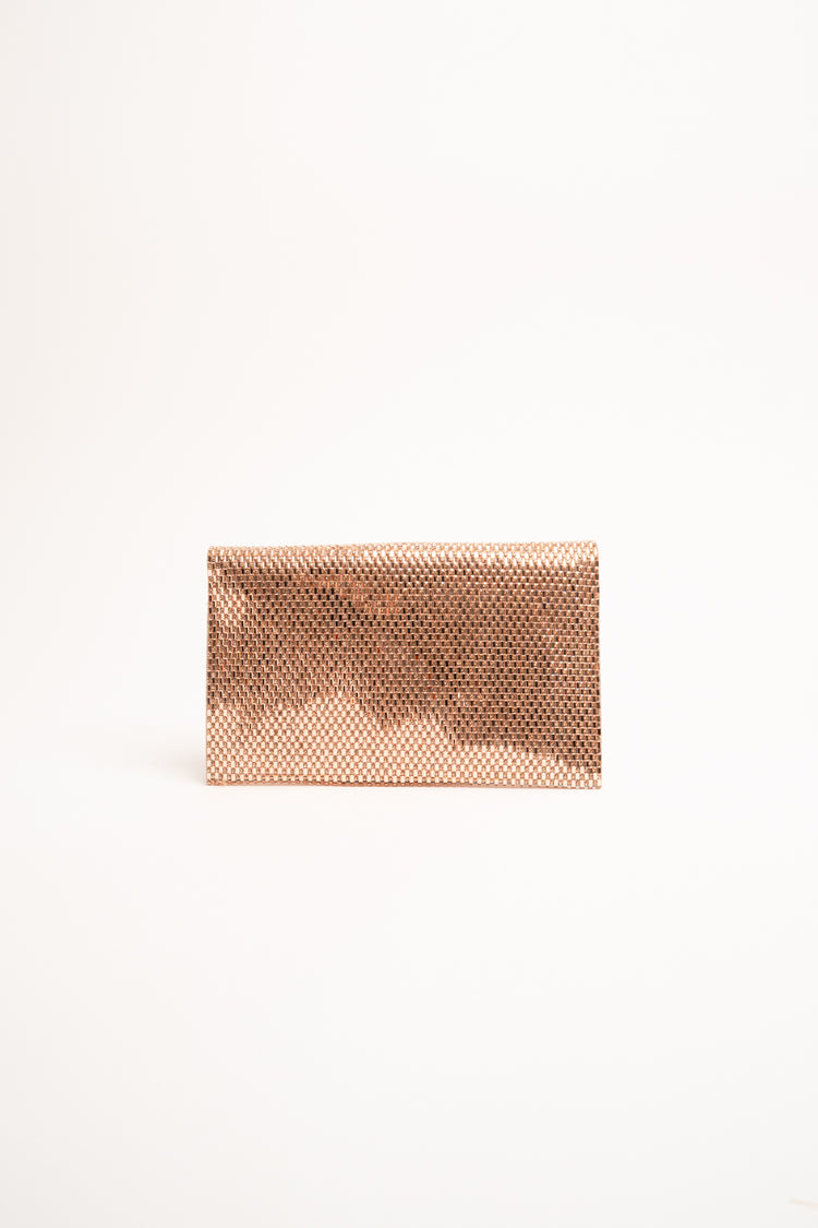 Pochette a busta in strass oro