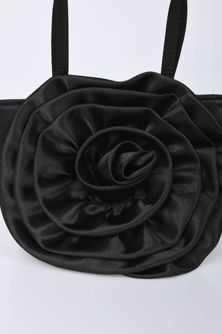 Borsa con rosa in tessuto